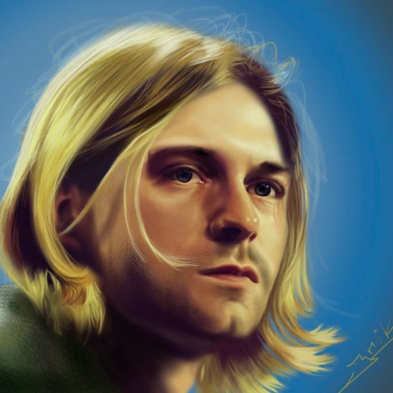 Kurt Cobain drawing I made that won me an award at my art school