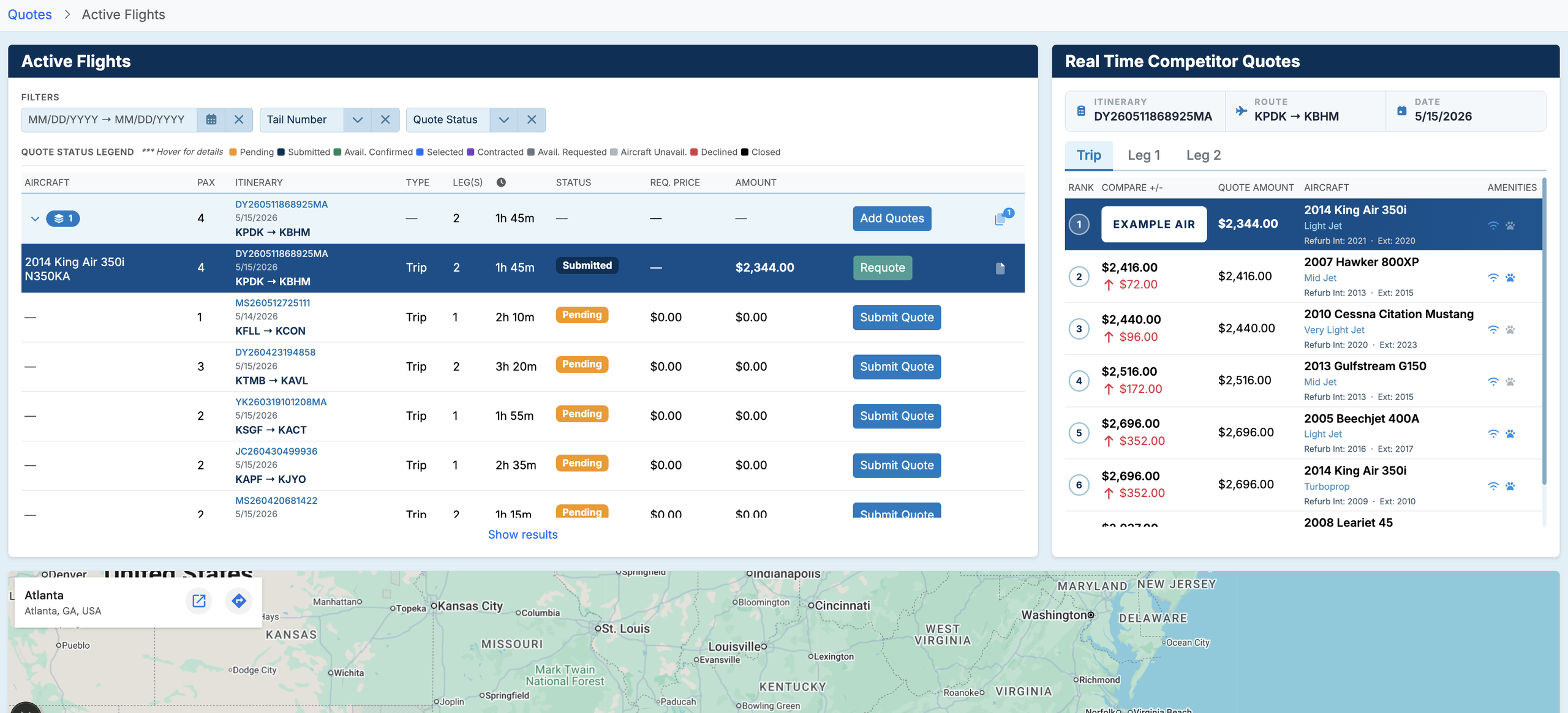 ONEflight International product interface